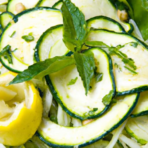 Zesty Zucchini Ribbon Salad with Lemon & Fresh Mint Twist