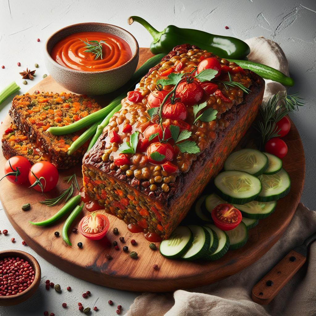 Hearty Vegan Lentil Loaf: Savory Tomato Glaze Delight
