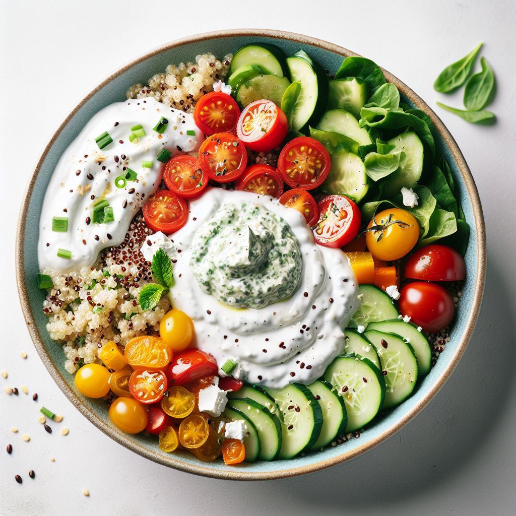 Vibrant Greek Quinoa Bowls with Creamy Tzatziki Twist