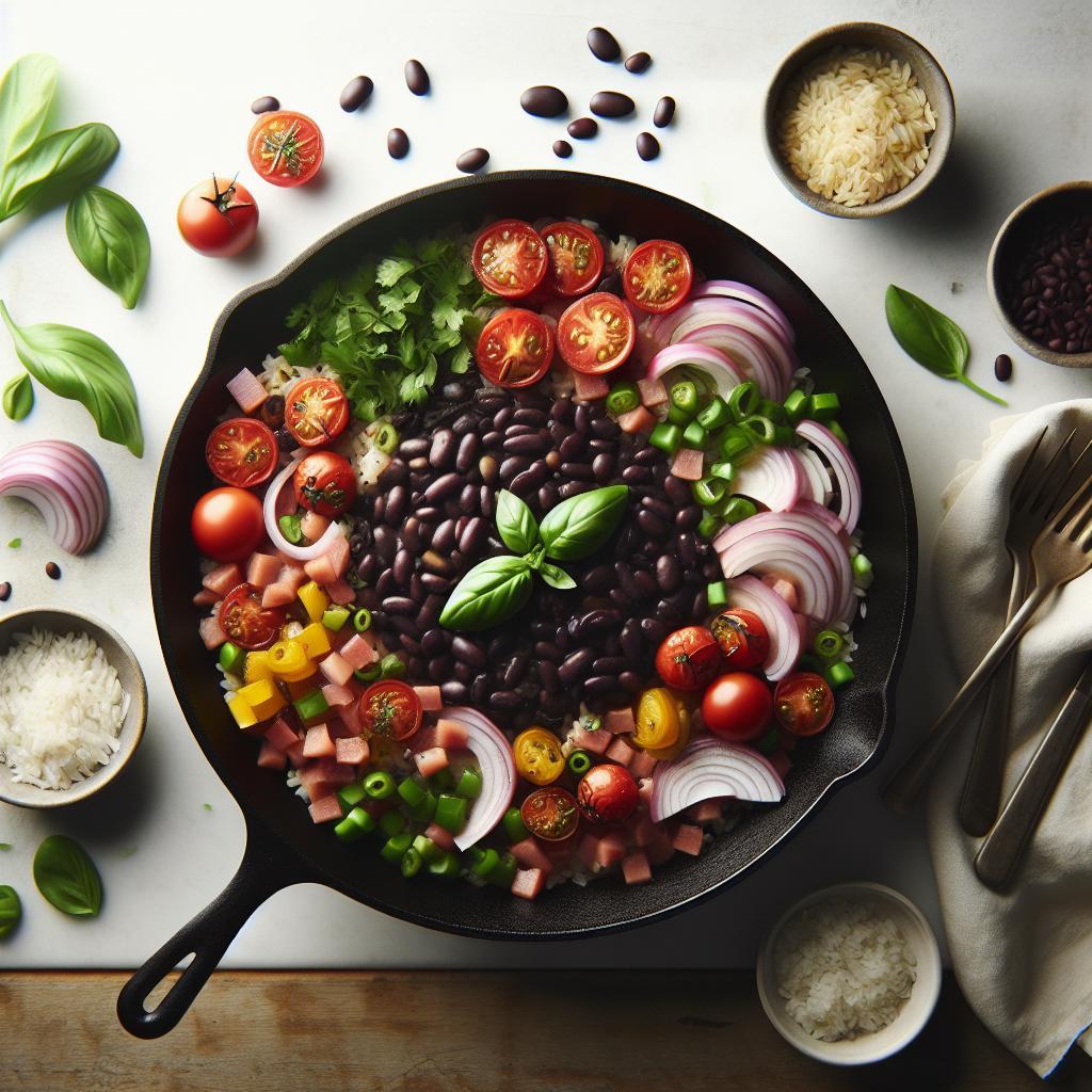 One-Pan Wonder: Quick Black Bean & Rice Skillet Delight