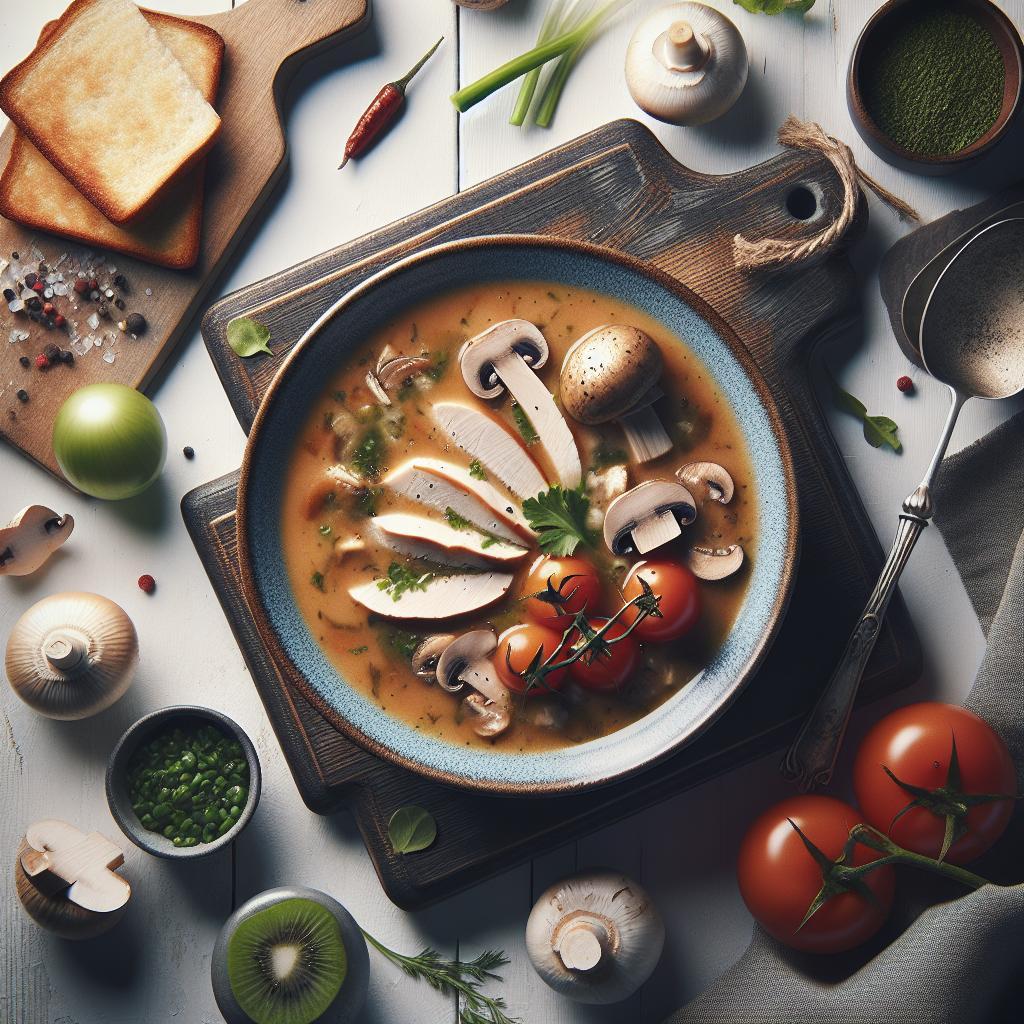 Savoring the Harmony: Turkey and Mushroom Soup Delight