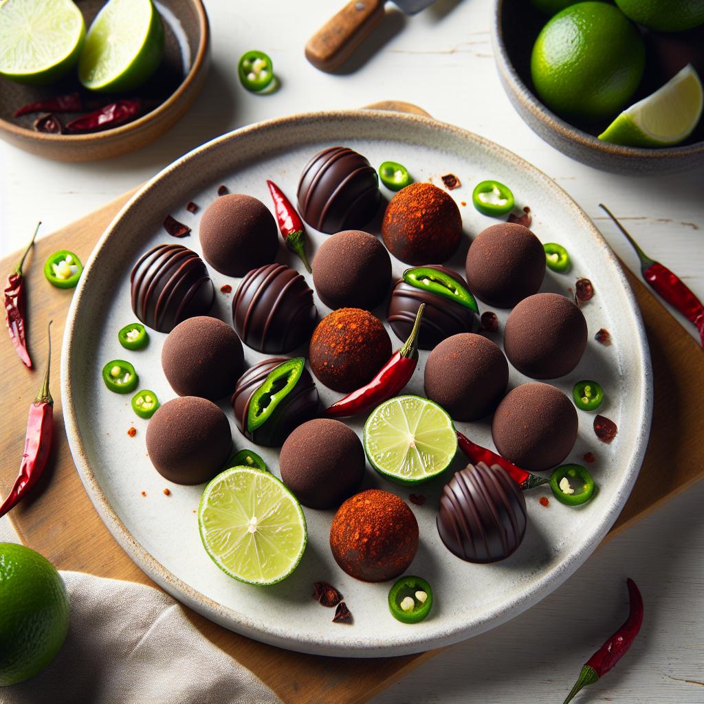 Zesty Lime & Chili Dark Chocolate Truffles: Bold Flavor Fusion