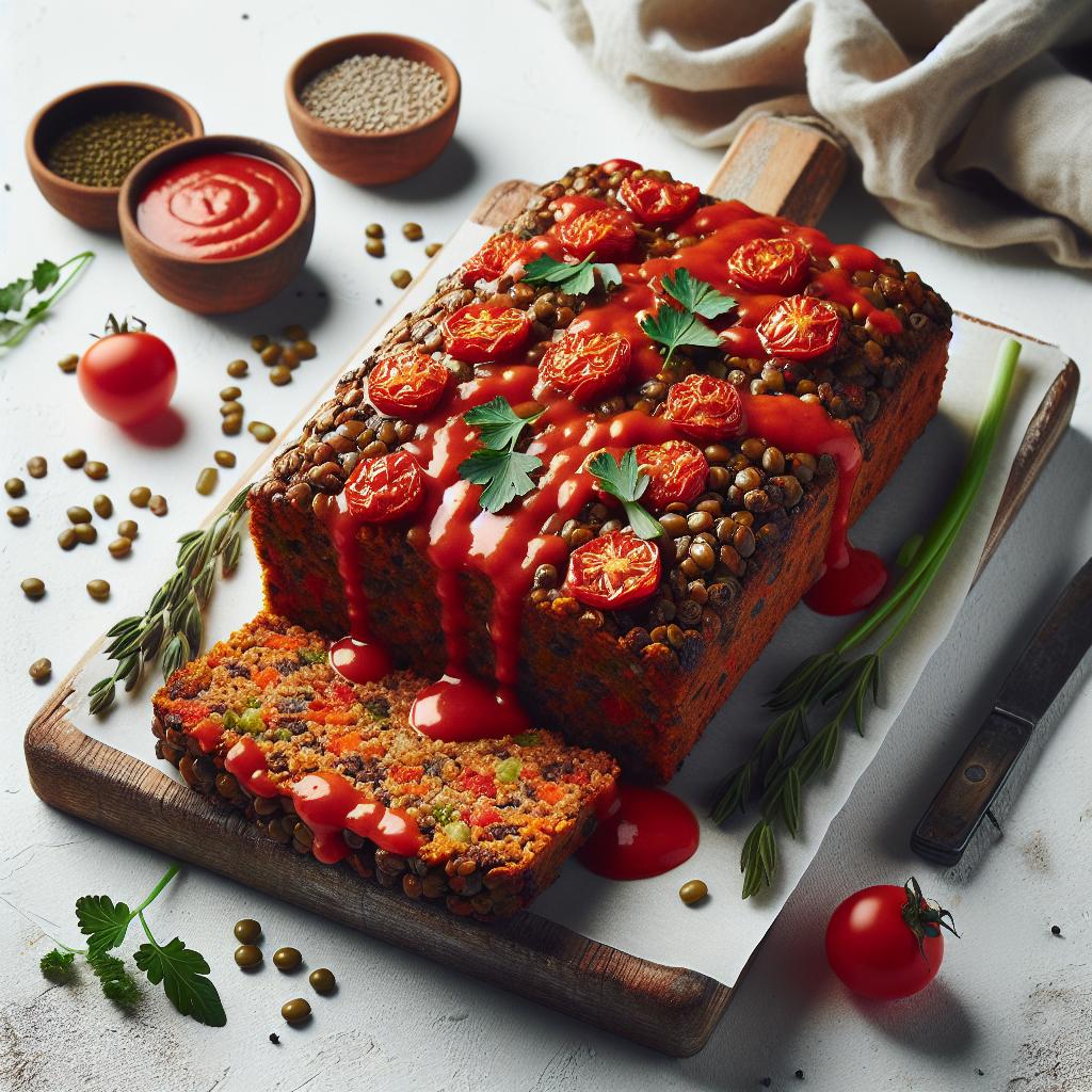 Hearty Vegan Lentil Loaf with Savory Tomato Glaze Bliss