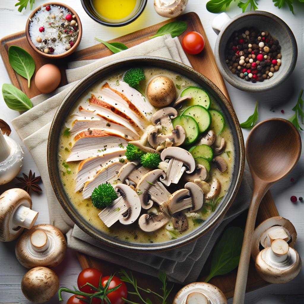 Savoring the Harmony: Turkey and Mushroom Soup Delight