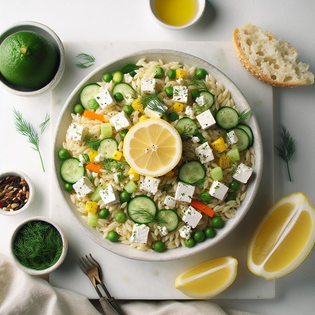 Zesty Orzo Salad with Feta, Lemon & Fresh Dill Delight