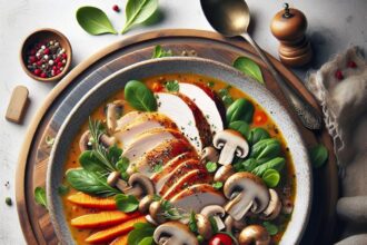 Savor the Harmony: Turkey and Mushroom Soup Delight