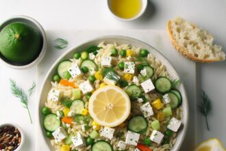 Zesty Orzo Salad with Feta, Lemon & Fresh Dill Delight