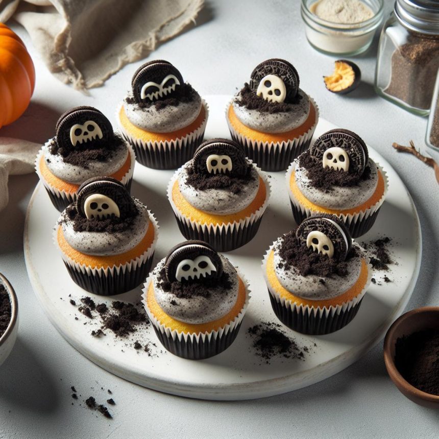 Spooky Graveyard Cupcakes: Oreo Dirt Treats for Halloween