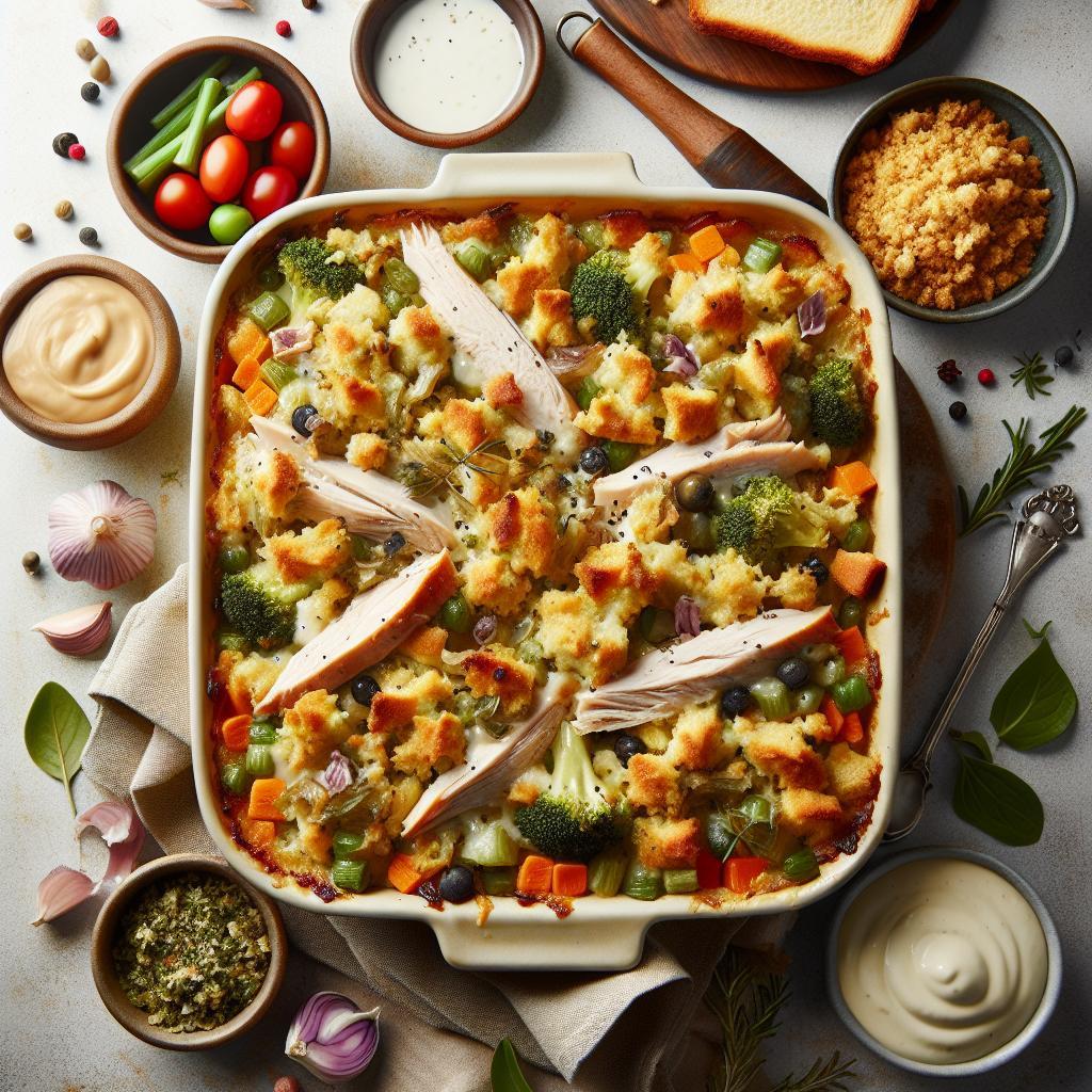 Transform Leftover Turkey & Dressing into a Savory Casserole
