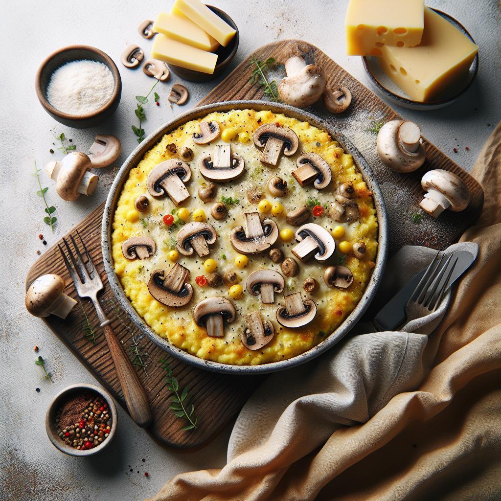 Melted Comfort: Cheesy Polenta Casserole with Mushrooms