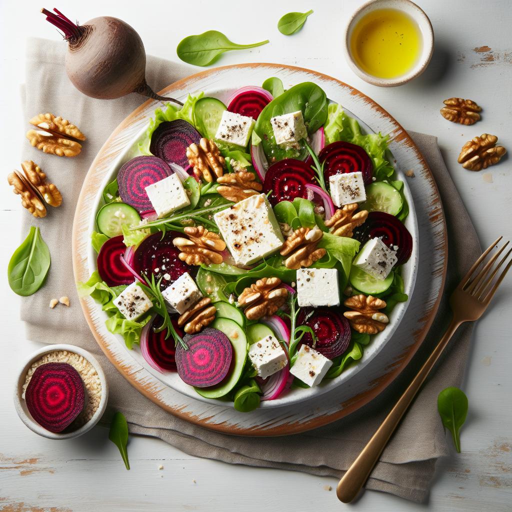 Bright Beet & Goat Cheese Salad: A Walnut Crunch Delight