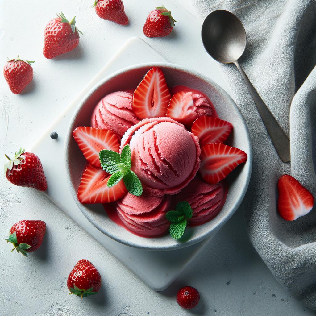 Timeless Delight: The Art of Classic Strawberry Sorbet